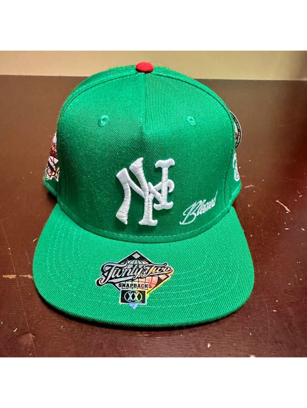 TWNTY Two green white New York City pride snapback hat